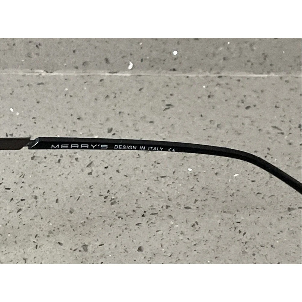 Merry's Black Square Eyeglasses Frames Only 55-17-140 C4 9057 Italy